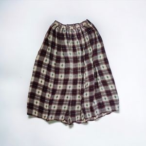 Vintage Campagnie Internationale Express Brown Plaid 90s Midi Skirt Small